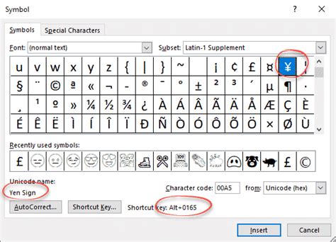 The table below contains everything you need to know to be able to type this symbol in microsoft word for windows. Yen ¥ symbol in Word, Excel, PowerPoint and Outlook ...