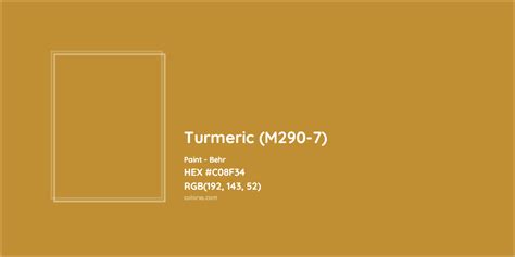 Behr Turmeric M290 7 Paint Color Codes Similar Paints And Colors