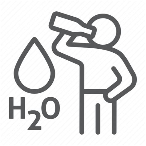 Drink H2o Healthy Hydrated Man Stay Water Icon Download On