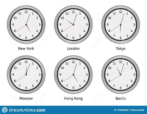 Time Zones And Clocks Stock Vector Illustration Of South 13764760 Images