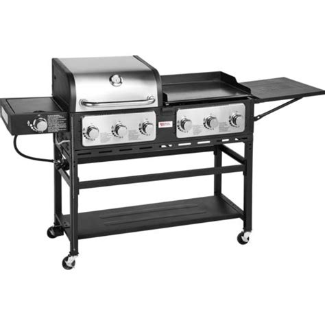 But try to park the grill somewhere flat and preferably with no rock or pebble, or it can roll off. Outdoor Gourmet Pro Triton 7-Burner Propane Grill and ...