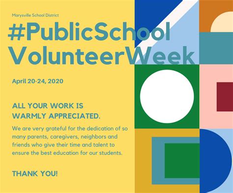 Happy Public School Volunteer Week April 20 24 2020 Marysville