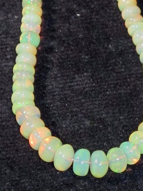 Opal Bead Necklace Fossil Crystal Shop