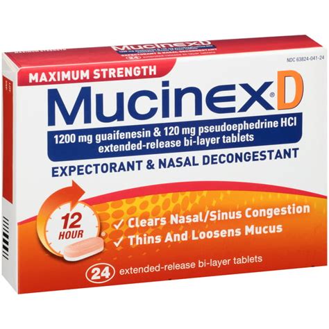Mucinex® D Maximum Strength Extended Release Bi Layer Expectorant And Nasal Decongestant Tablets
