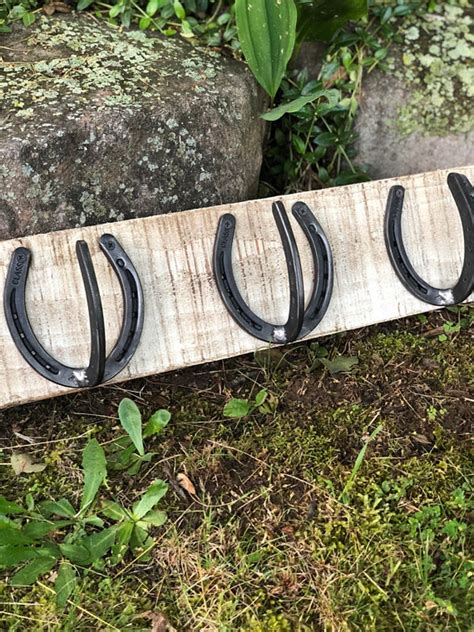 Rustic Horseshoe Coat And Hat Rack Hand Crafted Hand Etsy