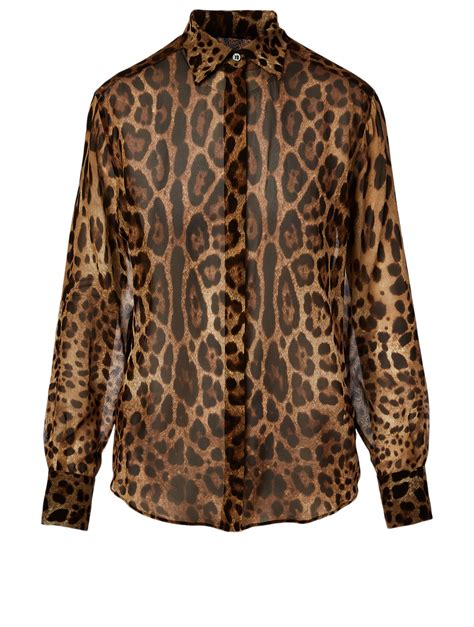 dolce and gabbana silk sheer blouse in leopard print holt renfrew canada