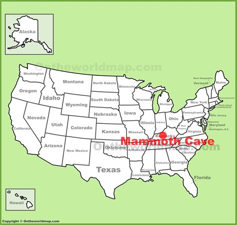 Mammoth Cave Location On The Us Map