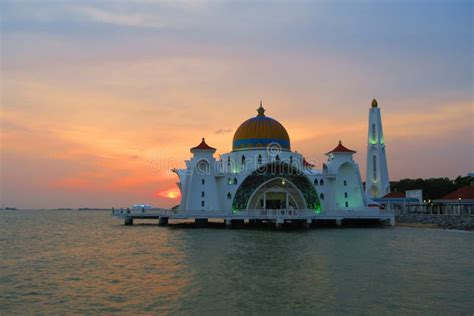 Melaka Straits Masjid Selat Floating Mosque Malacca Stock Image Image