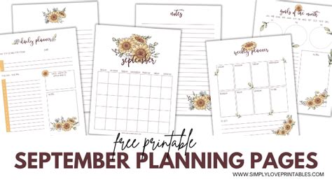 Free Printable September Planning Page Simply Love Printables