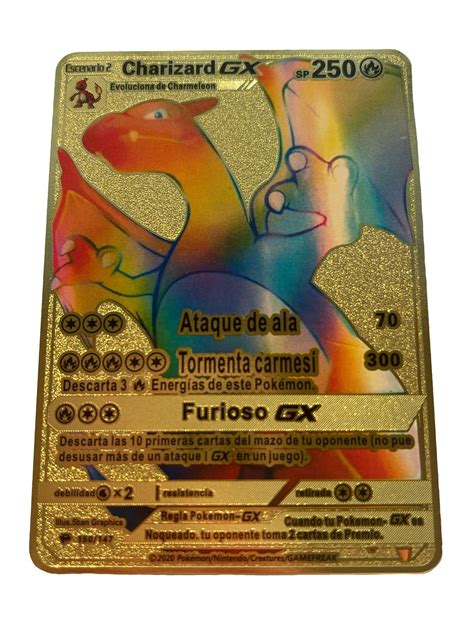 Buy AHAKAC Charizard DX Metal Gold Card Collector S Rare Shiny Gold