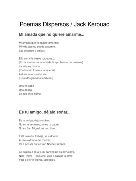 Poemas Dispersos De Jack Kerouac Pdf Arthur Rimbaud Beat Generation