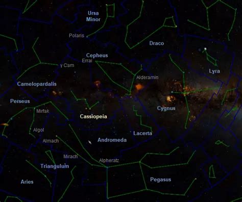 Cassiopeias W Guide To Northern Clusters And Nebulae Constellation