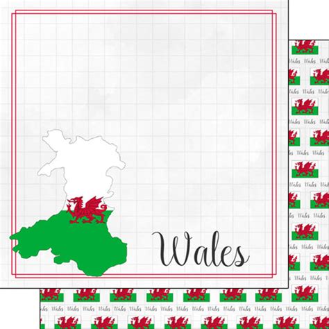 Scrapbook Customs Wales Adventure Border Paper