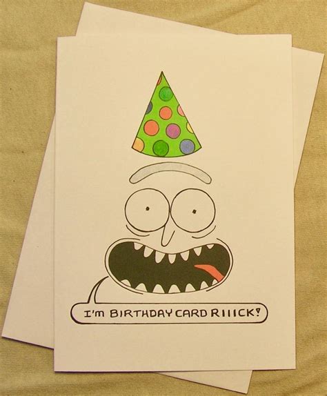 Rick and Morty Birthday Card. Birthday Card Rick. Regular size card and