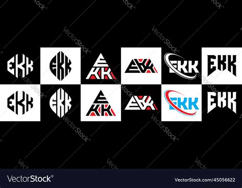 Ekk Letter Logo Design In Six Style Polygon Vector Image