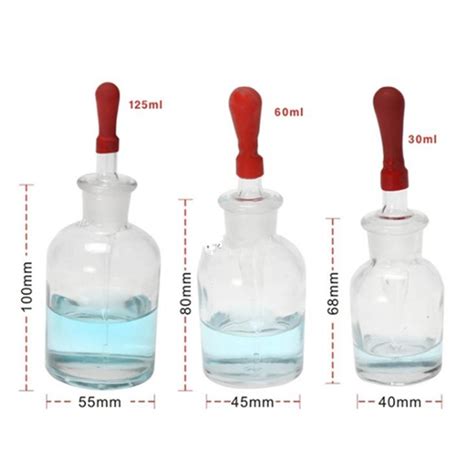 3060125ml Clear Glass Dropping Bottle Pipette With Ground Stopper And