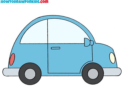 How To Draw A Cartoon Car Step By Step Easy Drawing Tutorial For Kids