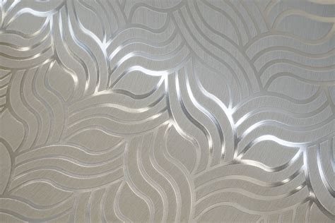 Precious Silks Art Deco Silver And Grey Wallpaper By Muriva 701373