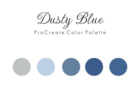 Dusty Blue Color Swatches Procreate Color Palette For Etsy