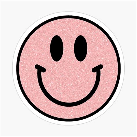 Pink Glitter Smiley Face Sticker By Stuthiibhat4 In 2020 Face