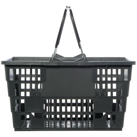 Rw Rogers Co Black Plastic Plain Hand Basket Set With Stand And