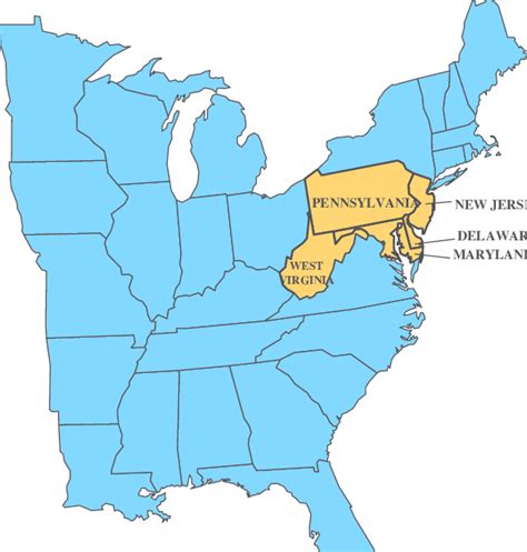 Mid Atlantic States Maps