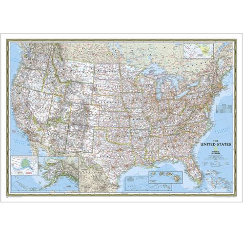 Usa Classic Wall Map Poster Sized Geographica