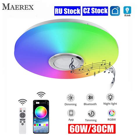 60w Rgb Dimmable Music Ceiling Lamp Remoteandapp Control Ceiling Lights