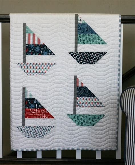 Smooth Sailing Paper Pattern 728 Etsy Uk Boat Quilt Nautical Quilt