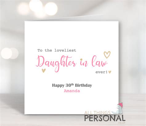 Daughter In Law Birthday Card All Things Personal