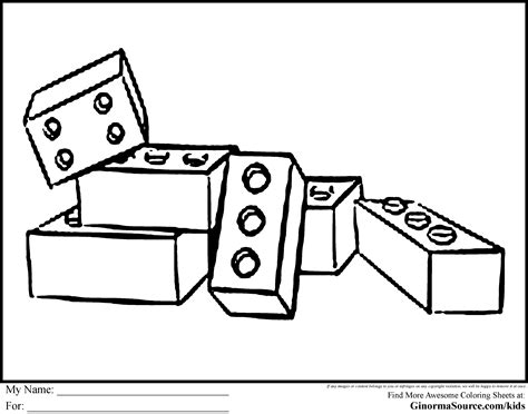 Lego Block Outline Sketch Coloring Page