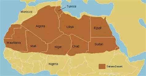 The sahara desert is located in the northern portion of africa and covers over 3,500,000 square miles (9,000,000 sq km) or roughly 10% of the continent. Facts Stranger Than Fiction: Amazing Facts About Africa.