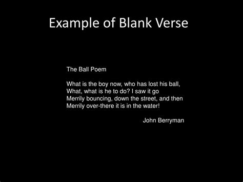 What Is A Blank Verse Poem Examples