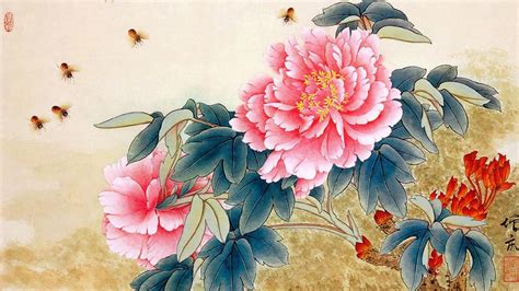 Chinese Flower Wallpaper Traditional Japanese Art Flowers 1920x1080