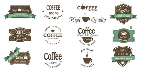 Coffee Logosvintage Coffee Labels Retro Emblems Set For Design