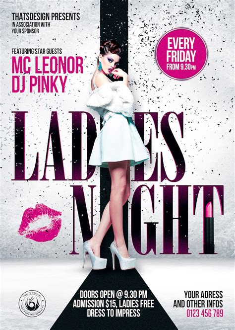 Ladies Night Flyer Poster Template Party Flyers For Photoshop