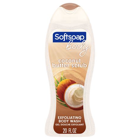Softsoap Exfoliating Body Wash Gel Coconut Butter Scrub 20 Fl Oz