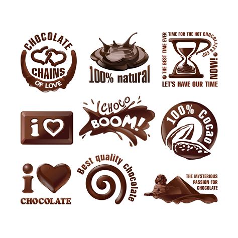Set Vector Chocolate Logos And Labels Download Free Vectors Clipart