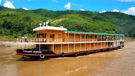 Lao And Now Mekong River Vientiane Thailand