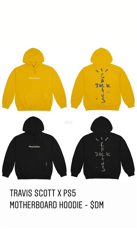 Travis Scott X Ps5 Motherboard Hoodie Mens Fashion Tops And Sets