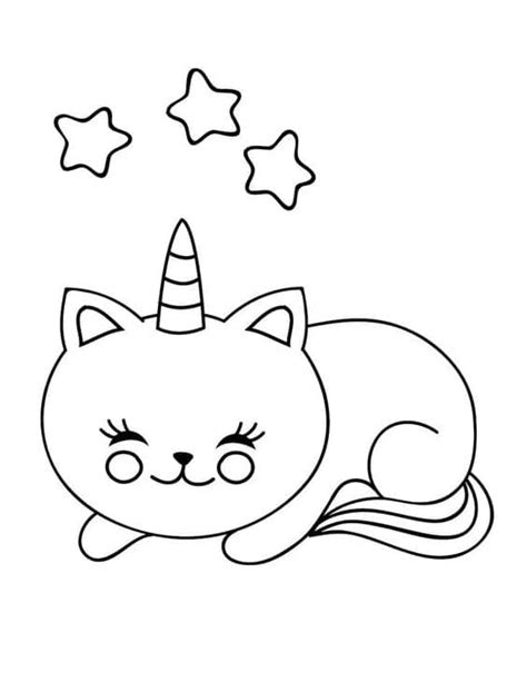 Desenhos De Lindo Gato Unicórnio 5 Para Colorir E Imprimir Colorironline