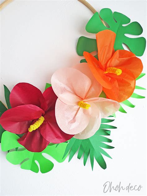 How To Make Tropical Paper Flowers Tissue Paper Flowers Easy Paper