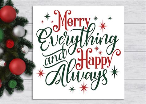 Merry Everything And Happy Always Xmas Winter Wall Sign Winter Decor