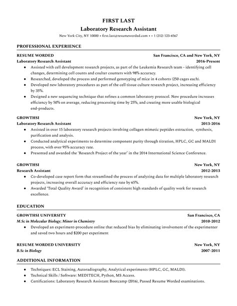 11 Research Assistant Resume Examples For 2024 Resume Worded