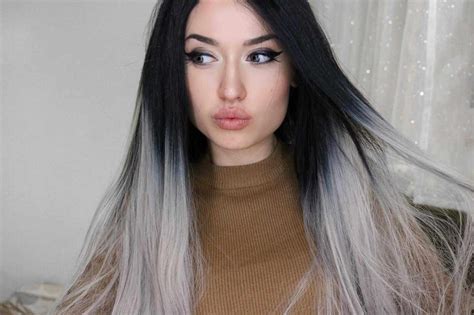 24 Grey Ombre Straight Synthetic Lace Front Wig Edw1024
