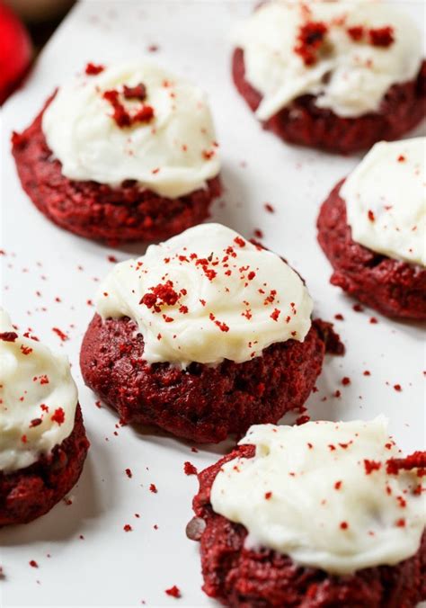 Use both for the best flavor! Red Velvet Cookies with Cream Cheese Frosting - Spicy ...