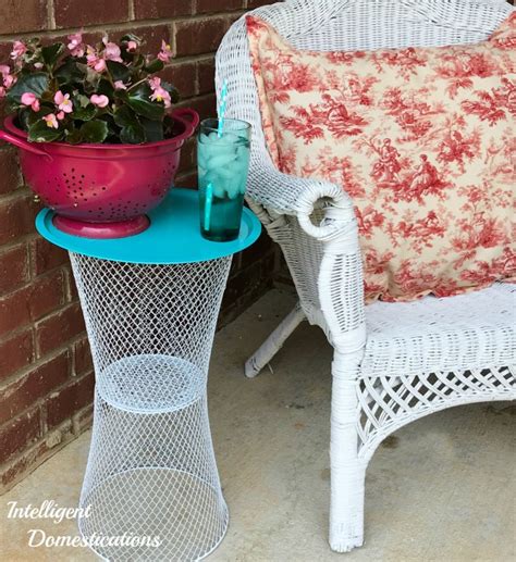 See more ideas about hanging wire basket, home diy, pallet diy. DIY Wire Basket Outdoor Table - Intelligent Domestications