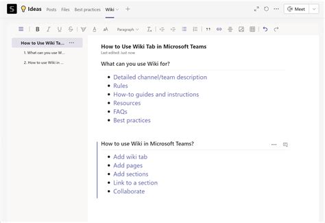 How To Use Microsoft Teams Wiki Tab Nbold