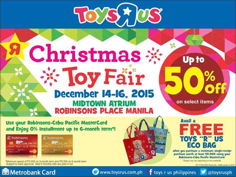 We have all the latest toys and accessories your little one could ask for. Toys R Us Christmas Toy Fair - December 14-16, 2015 | Manila On Sale