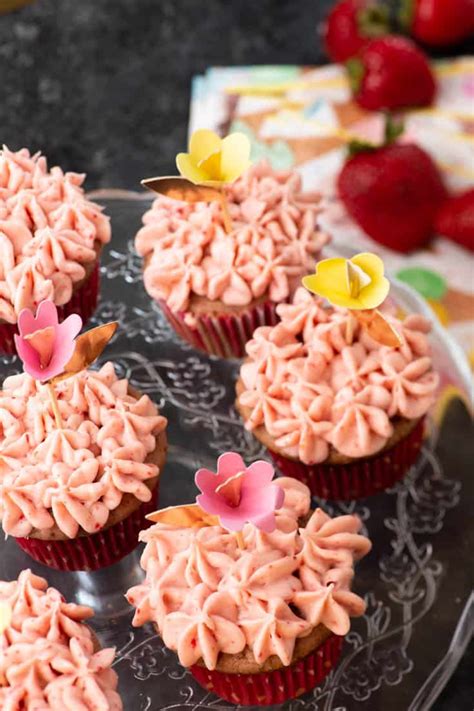 If in doubt, whip more. Strawberry Filled Cupcakes with Strawberry Frosting ...